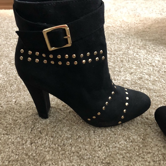 gold studded ankle boots